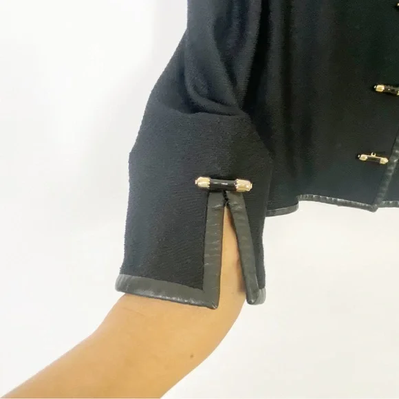 St. John Black Jacket Blazer Sophisticated Chic WorkCareer Embellished SIze 12 - Picture 5 of 10